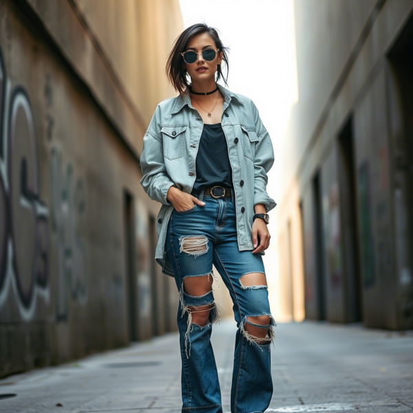 オーバーサイズシルエットとルーズフィットで魅せるディストレストデニムの新常識 トレンドを押さえた着こなしの極意がここに全部分かる
