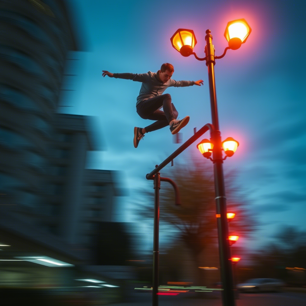 パルクールの真髄に迫るトレースウールと街路灯が描くダイナミックな身体表現と都市探検の新たな可能性を探る