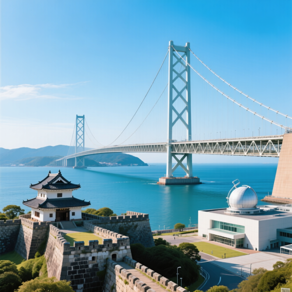 明石城から望む絶景と明石海峡大橋の壮大さそして明石市立天文科学館で体験する未来へ続く冒険