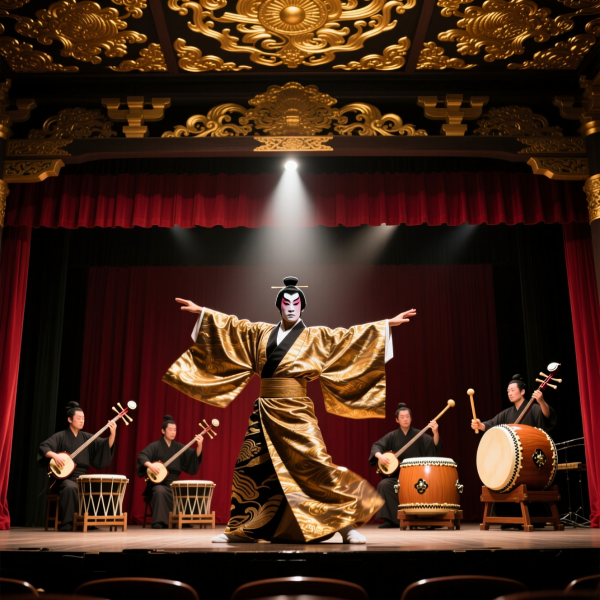 歌舞伎座の舞台で見得と出囃子が織りなす伝統の熱気と華やぎの世界