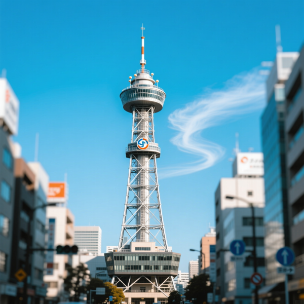 通天閣の鉄塔構造物と新世界で味わう大阪冬の風景