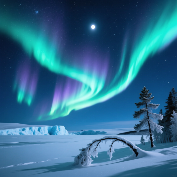 極寒の夜に舞う北極光 オーロラボレアリスが描く冬の宇宙物語